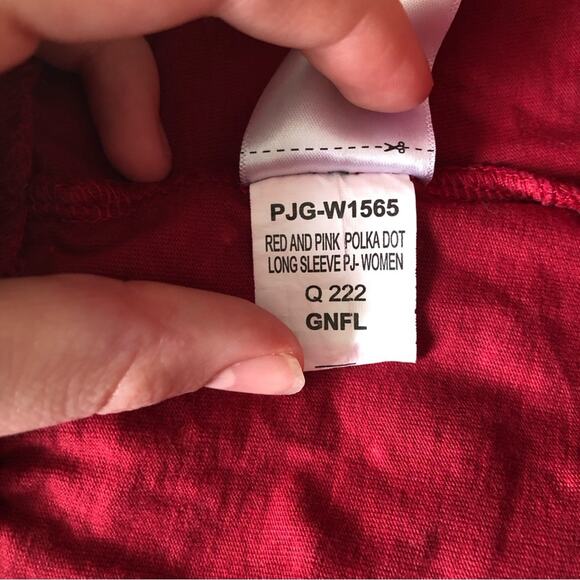 Pajamagram Women's Classic Polka Dot Jersey Pullover Pajamas in Red and Pink - Picture 5 of 8